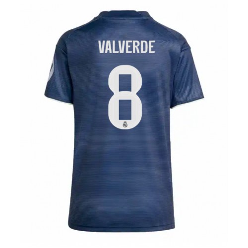Stroje piłkarskie Real Madrid Federico Valverde #8 Koszulka Wyjazdowej dla damskie 2025-26 Krótki Rękaw
